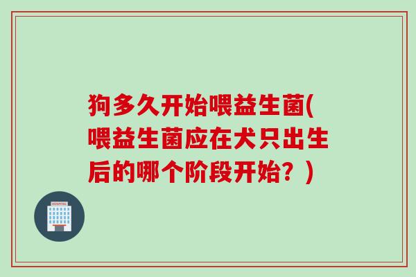 狗多久开始喂益生菌(喂益生菌应在犬只出生后的哪个阶段开始？)