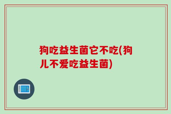 狗吃益生菌它不吃(狗儿不爱吃益生菌)