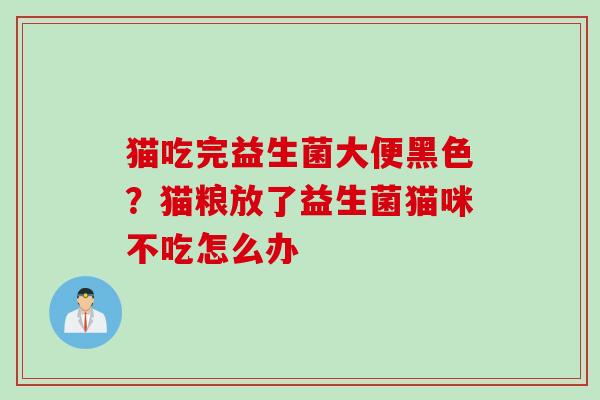 猫吃完益生菌大便黑色？猫粮放了益生菌猫咪不吃怎么办