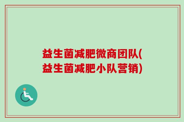 益生菌微商团队(益生菌小队营销)
