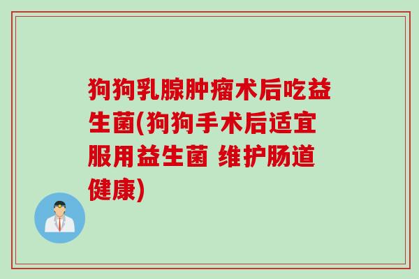 狗狗乳腺肿瘤术后吃益生菌(狗狗手术后适宜服用益生菌 维护肠道健康)