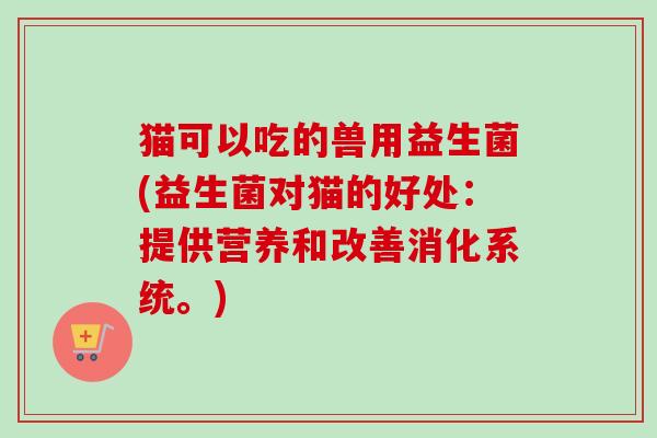 猫可以吃的兽用益生菌(益生菌对猫的好处：提供营养和改善消化系统。)