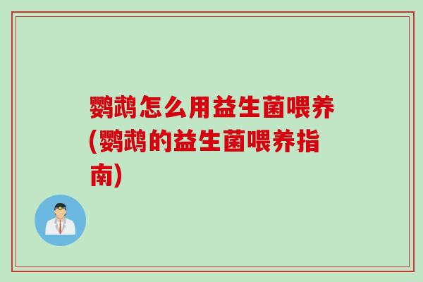 鹦鹉怎么用益生菌喂养(鹦鹉的益生菌喂养指南) 鹦鹉怎么用益生菌喂养(鹦鹉的益生菌喂养指南)