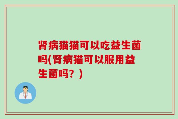 猫猫可以吃益生菌吗(猫可以服用益生菌吗？)