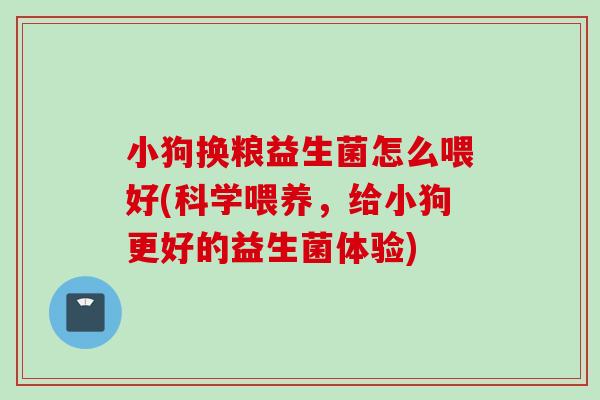 小狗换粮益生菌怎么喂好(科学喂养，给小狗更好的益生菌体验)