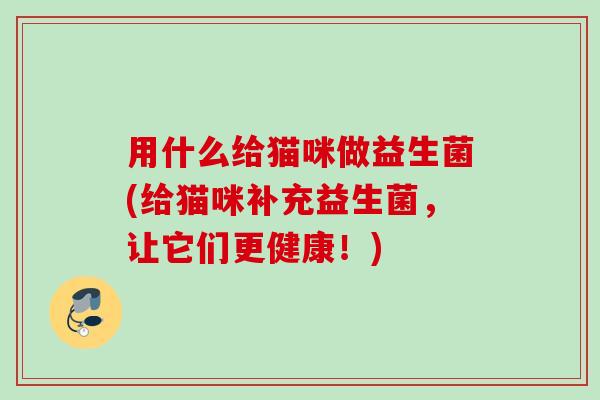 用什么给猫咪做益生菌(给猫咪补充益生菌，让它们更健康！)
