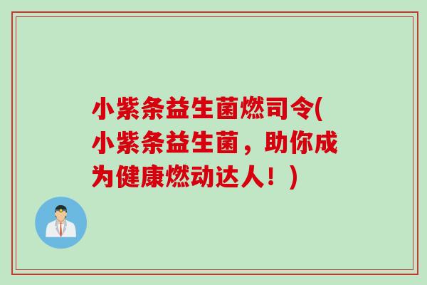 小紫条益生菌燃司令(小紫条益生菌，助你成为健康燃动达人！)