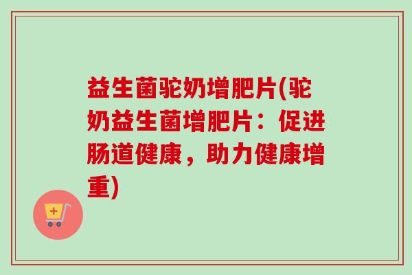 益生菌驼奶增肥片(驼奶益生菌增肥片：促进肠道健康，助力健康增重)