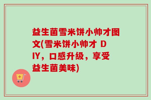 益生菌雪米饼小帅才图文(雪米饼小帅才 DIY，口感升级，享受益生菌美味)