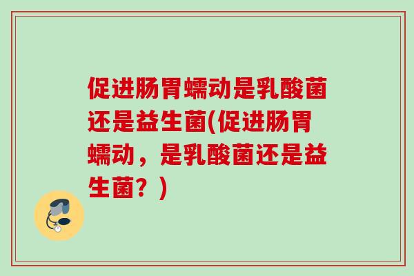 促进肠胃蠕动是乳酸菌还是益生菌(促进肠胃蠕动，是乳酸菌还是益生菌？)