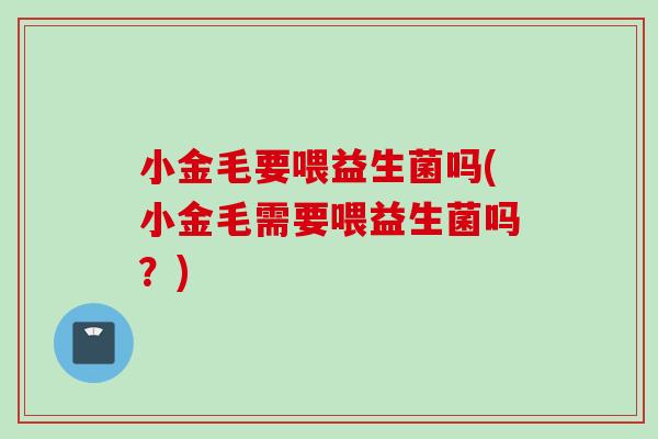 小金毛要喂益生菌吗(小金毛需要喂益生菌吗?) 小金毛要喂益生菌吗(小金毛需要喂益生菌吗?)