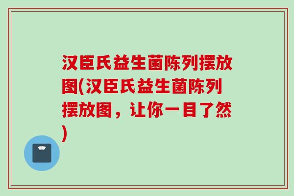 汉臣氏益生菌陈列摆放图(汉臣氏益生菌陈列摆放图，让你一目了然)