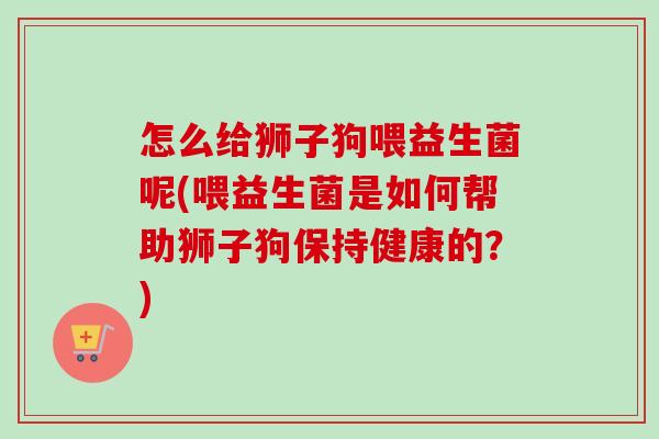 怎么给狮子狗喂益生菌呢(喂益生菌是如何帮助狮子狗保持健康的？)