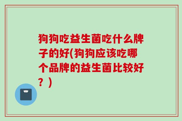 狗狗吃益生菌吃什么牌子的好(狗狗应该吃哪个品牌的益生菌比较好?) 狗狗吃益生菌吃什么牌子的好(狗狗应该吃哪个品牌的益生菌比较好?)