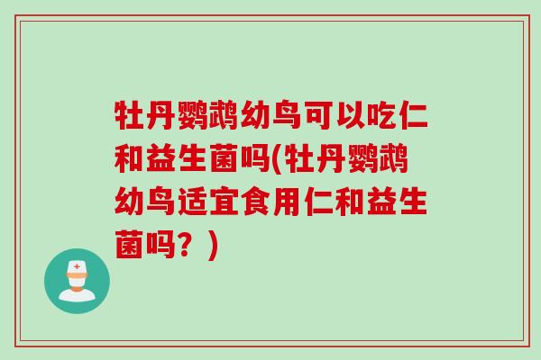 牡丹鹦鹉幼鸟可以吃仁和益生菌吗(牡丹鹦鹉幼鸟适宜食用仁和益生菌吗？)