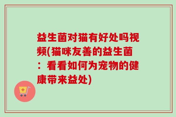 益生菌对猫有好处吗视频(猫咪友善的益生菌：看看如何为宠物的健康带来益处)