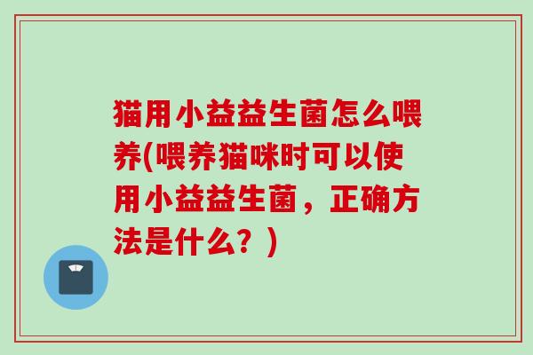 猫用小益益生菌怎么喂养(喂养猫咪时可以使用小益益生菌,正确方法是什么?) 猫用小益益生菌怎么喂养(喂养猫咪时可以使用小益益生菌,正确方法是什么?)