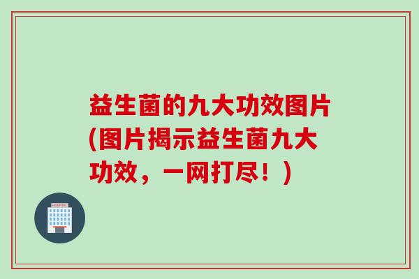 益生菌的九大功效图片(图片揭示益生菌九大功效，一网打尽！)