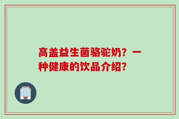 高盖益生菌骆驼奶？一种健康的饮品介绍？