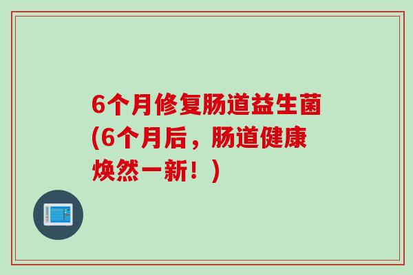 6个月修复肠道益生菌(6个月后,肠道健康焕然一新!) 6个月修复肠道益生菌(6个月后,肠道健康焕然一新!)