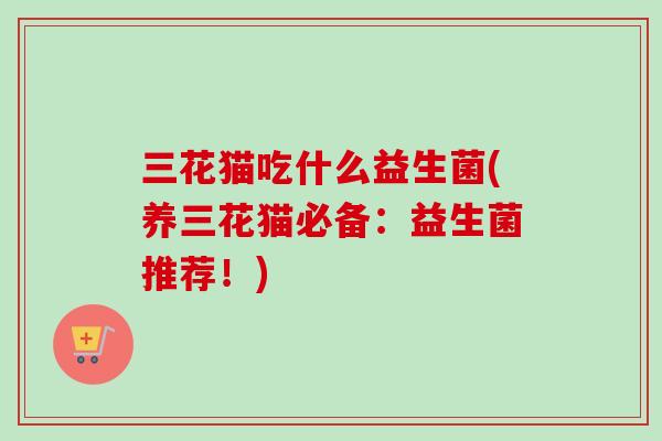 三花猫吃什么益生菌(养三花猫必备：益生菌推荐！)