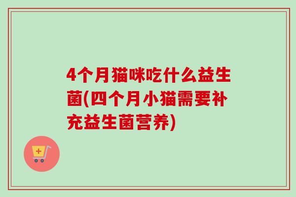 4个月猫咪吃什么益生菌(四个月小猫需要补充益生菌营养) 4个月猫咪吃什么益生菌(四个月小猫需要补充益生菌营养)