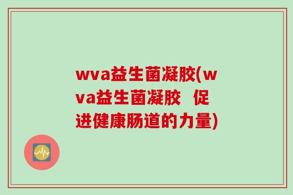 wva益生菌凝胶(wva益生菌凝胶 促进健康肠道的力量) wva益生菌凝胶(wva益生菌凝胶 促进健康肠道的力量)