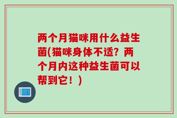两个月猫咪用什么益生菌(猫咪身体不适?两个月内这种益生菌可以帮到它!) 两个月猫咪用什么益生菌(猫咪身体不适?两个月内这种益生菌可以帮到它!)
