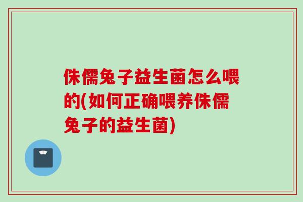 侏儒兔子益生菌怎么喂的(如何正确喂养侏儒兔子的益生菌) 侏儒兔子益生菌怎么喂的(如何正确喂养侏儒兔子的益生菌)