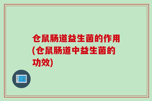仓鼠肠道益生菌的作用(仓鼠肠道中益生菌的功效) 仓鼠肠道益生菌的作用(仓鼠肠道中益生菌的功效)
