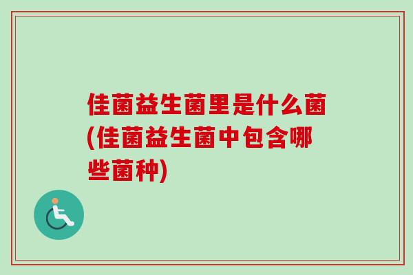 佳菌益生菌里是什么菌(佳菌益生菌中包含哪些菌种)