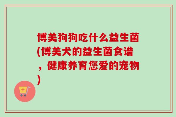 博美狗狗吃什么益生菌(博美犬的益生菌食谱，健康养育您爱的宠物)