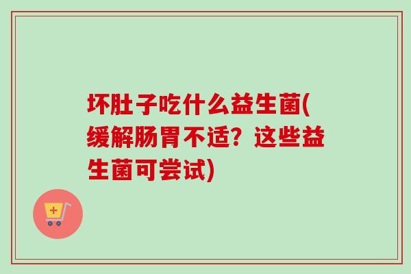 坏肚子吃什么益生菌(缓解肠胃不适?这些益生菌可尝试) 坏肚子吃什么益生菌(缓解肠胃不适?这些益生菌可尝试)
