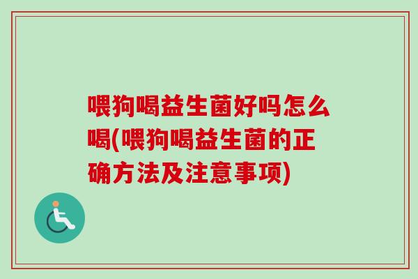 喂狗喝益生菌好吗怎么喝(喂狗喝益生菌的正确方法及注意事项)
