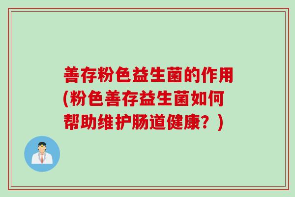 善存粉色益生菌的作用(粉色善存益生菌如何帮助维护肠道健康?) 善存粉色益生菌的作用(粉色善存益生菌如何帮助维护肠道健康?)