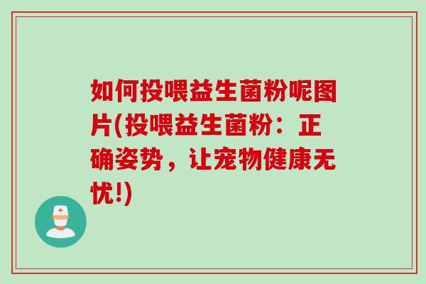 如何投喂益生菌粉呢图片(投喂益生菌粉:正确姿势,让宠物健康无忧!) 如何投喂益生菌粉呢图片(投喂益生菌粉:正确姿势,让宠物健康无忧!)
