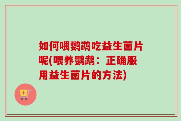 如何喂鹦鹉吃益生菌片呢(喂养鹦鹉：正确服用益生菌片的方法)