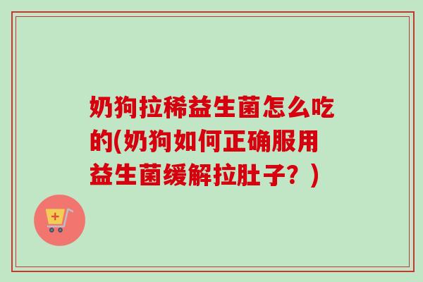 奶狗拉稀益生菌怎么吃的(奶狗如何正确服用益生菌缓解拉肚子？)