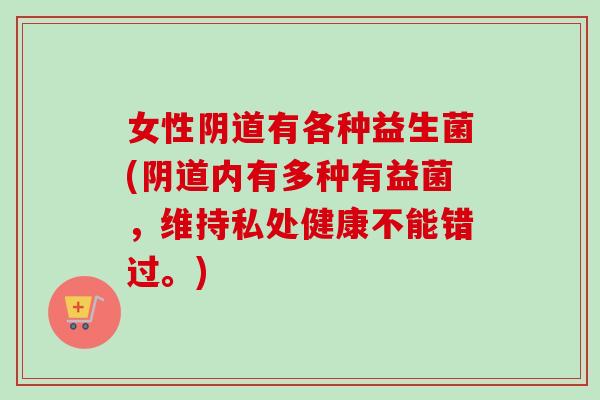 女性有各种益生菌(内有多种有益菌,维持私处健康不能错过。) 女性有各种益生菌(内有多种有益菌,维持私处健康不能错过。)