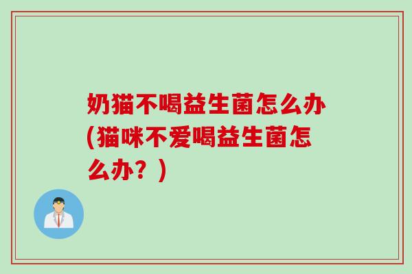 奶猫不喝益生菌怎么办(猫咪不爱喝益生菌怎么办?) 奶猫不喝益生菌怎么办(猫咪不爱喝益生菌怎么办?)