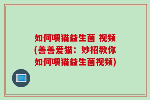 如何喂猫益生菌 视频(善善爱猫:妙招教你如何喂猫益生菌视频) 如何喂猫益生菌 视频(善善爱猫:妙招教你如何喂猫益生菌视频)