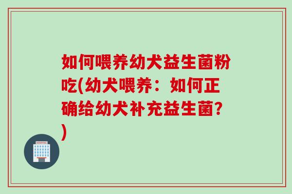 如何喂养幼犬益生菌粉吃(幼犬喂养：如何正确给幼犬补充益生菌？)