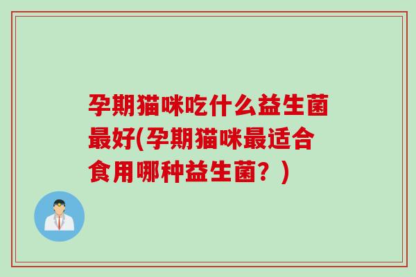 孕期猫咪吃什么益生菌好(孕期猫咪适合食用哪种益生菌？)