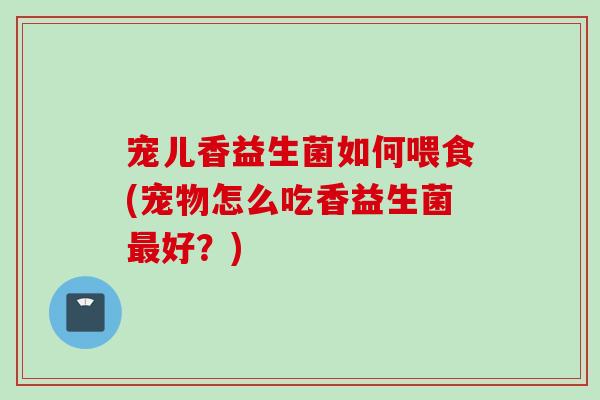 宠儿香益生菌如何喂食(宠物怎么吃香益生菌好？)