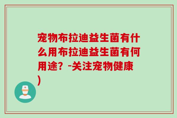 宠物布拉迪益生菌有什么用布拉迪益生菌有何用途?-关注宠物健康) 宠物布拉迪益生菌有什么用布拉迪益生菌有何用途?-关注宠物健康)
