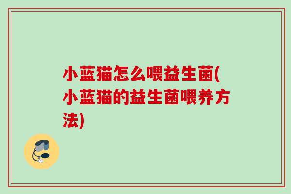 小蓝猫怎么喂益生菌(小蓝猫的益生菌喂养方法)