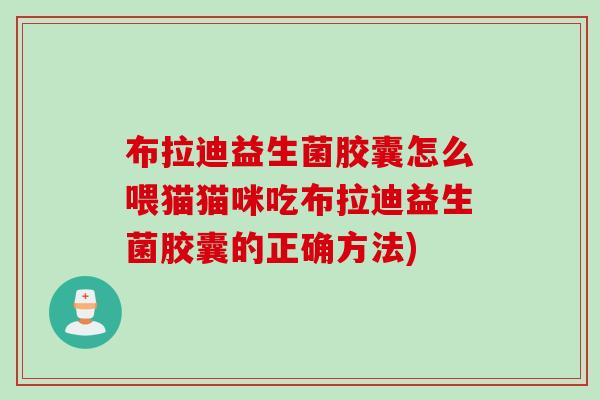 布拉迪益生菌胶囊怎么喂猫猫咪吃布拉迪益生菌胶囊的正确方法) 布拉迪益生菌胶囊怎么喂猫猫咪吃布拉迪益生菌胶囊的正确方法)