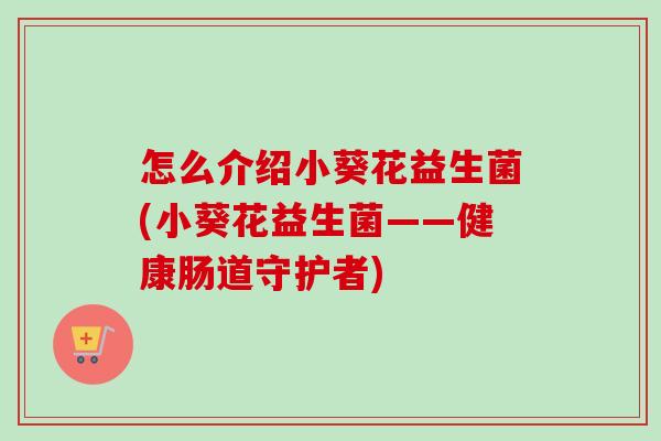 怎么介绍小葵花益生菌(小葵花益生菌——健康肠道守护者)