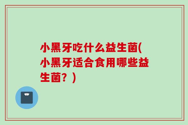 小黑牙吃什么益生菌(小黑牙适合食用哪些益生菌？)