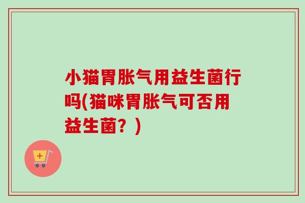小猫胃用益生菌行吗(猫咪胃可否用益生菌？)